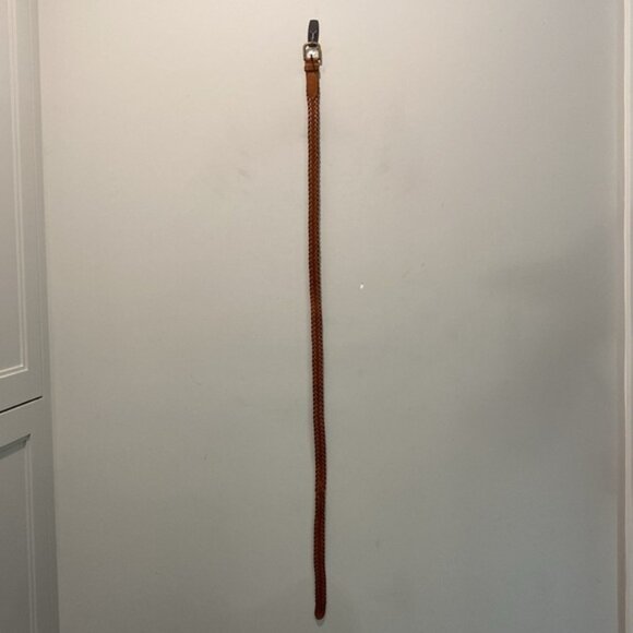 Banana Republic Braided Leather Belt, Brown Cognac, Brass Buckle size large - Picture 6 of 13